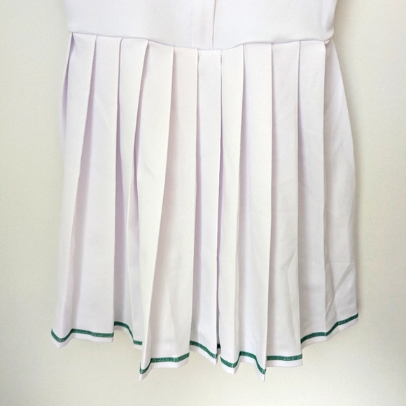 Attraco White Tennis Dress With Green Trim Quick Dry Moisture Wicking Size S - Picture 4 of 10